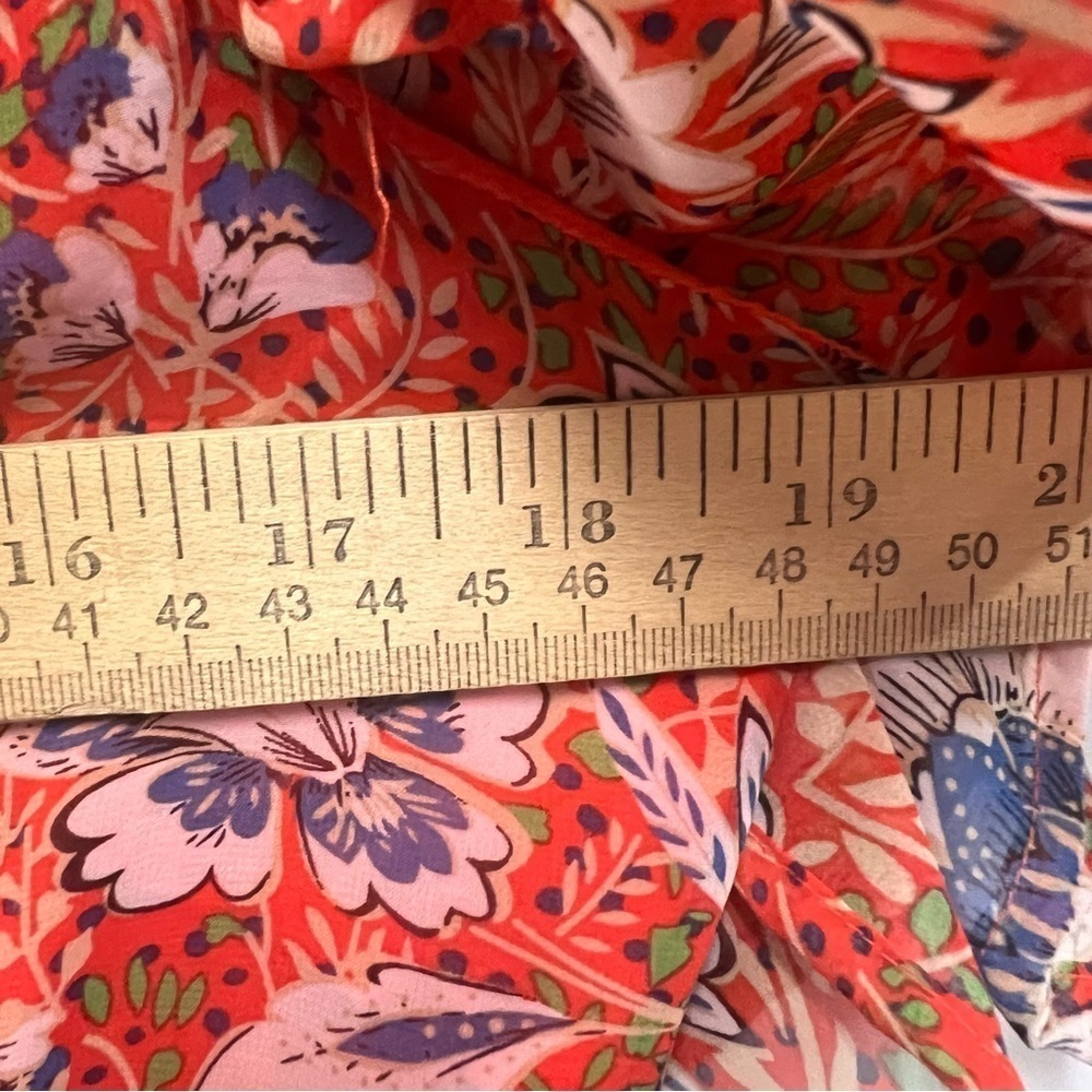 Sam Edelman tiered ruffle flutter sleeve red dress size 6 - Picture 11 of 13